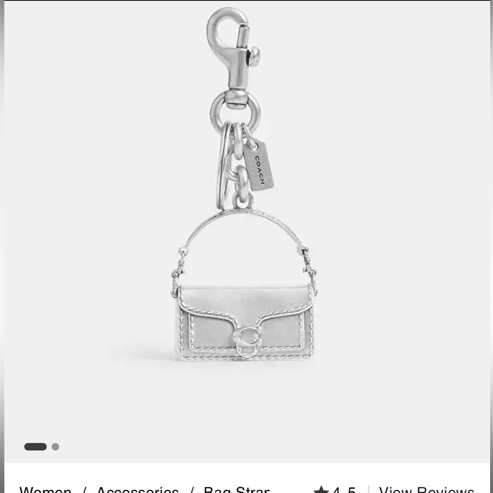 NWT Silver Tabby Bag Charm